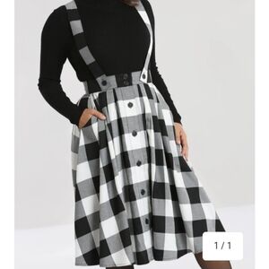HELL BUNNY  Black and White Checkered  Skirt